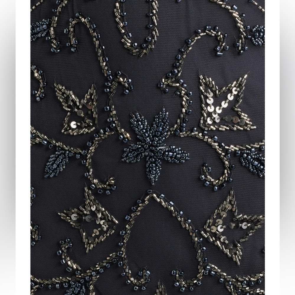 Pisarro Nights Beaded Mesh Column Gown in Griffin - Picture 15 of 15